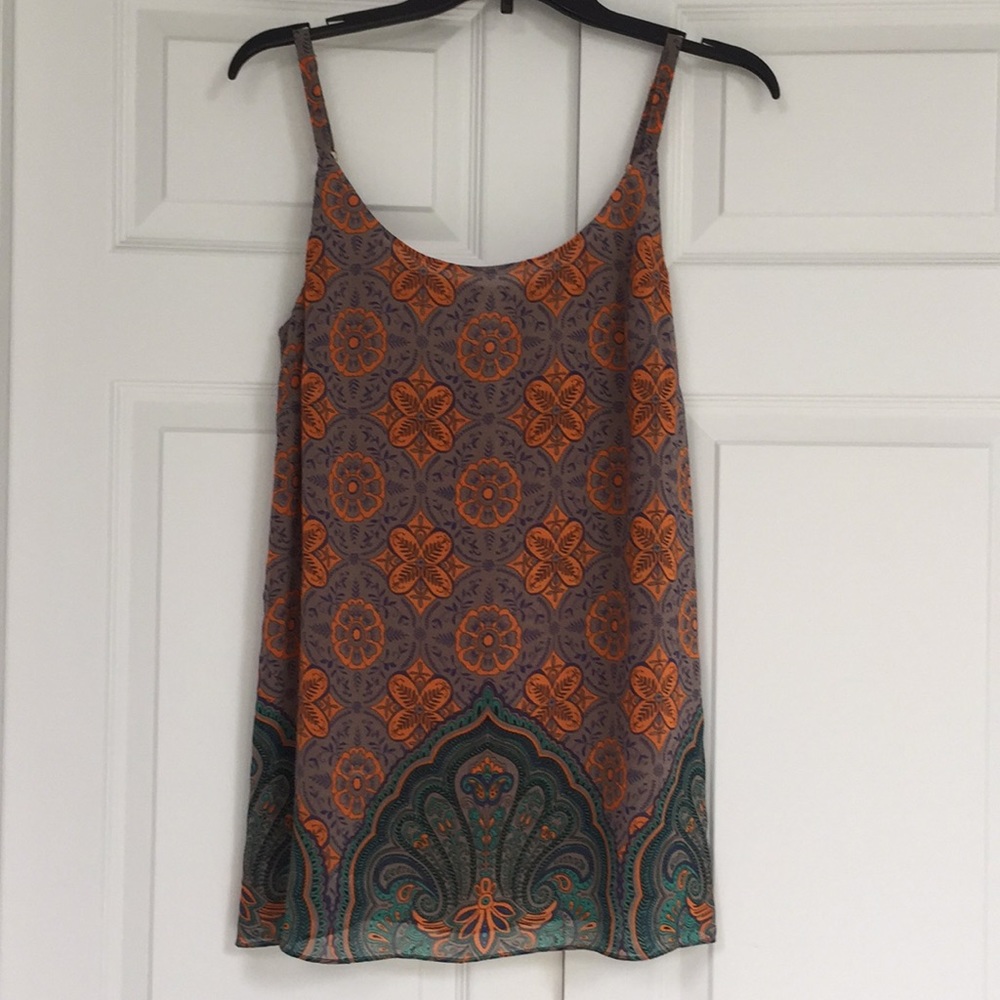 CAbi 3082 Arabesque Cami/Tank Top Boho Orange Teal